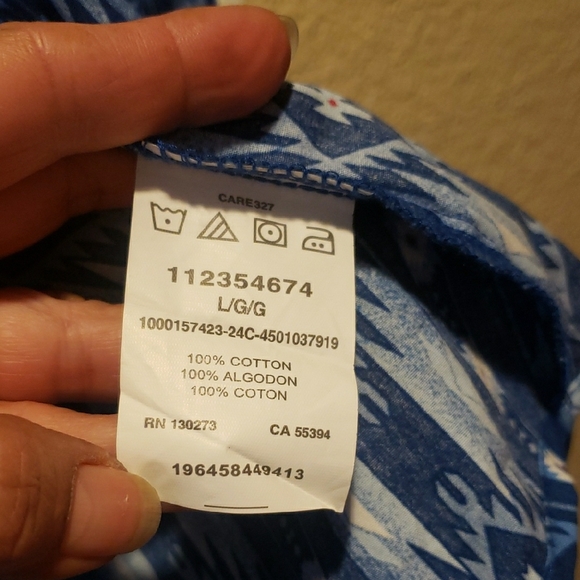 Wrangler W Men Blue Geometric Shirt,zise L - Picture 5 of 5